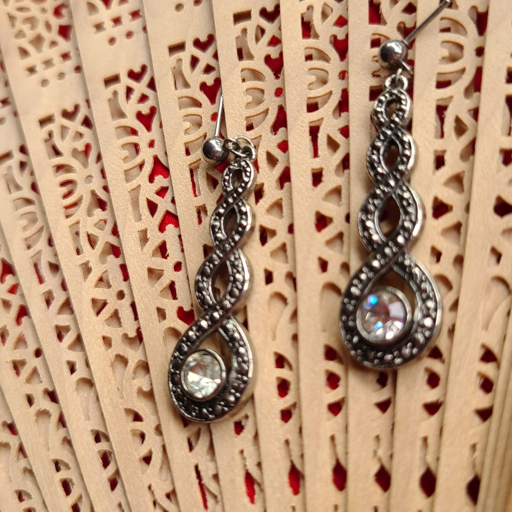 Vintage America Silver Twisted Earrings